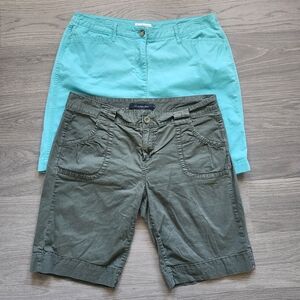 Lot of 2 Shorts Calvin Klein Jeans & Kim Rogers Teal and Army green